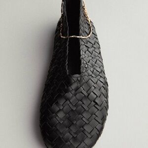 Massimo Dutti Black Woven Flats